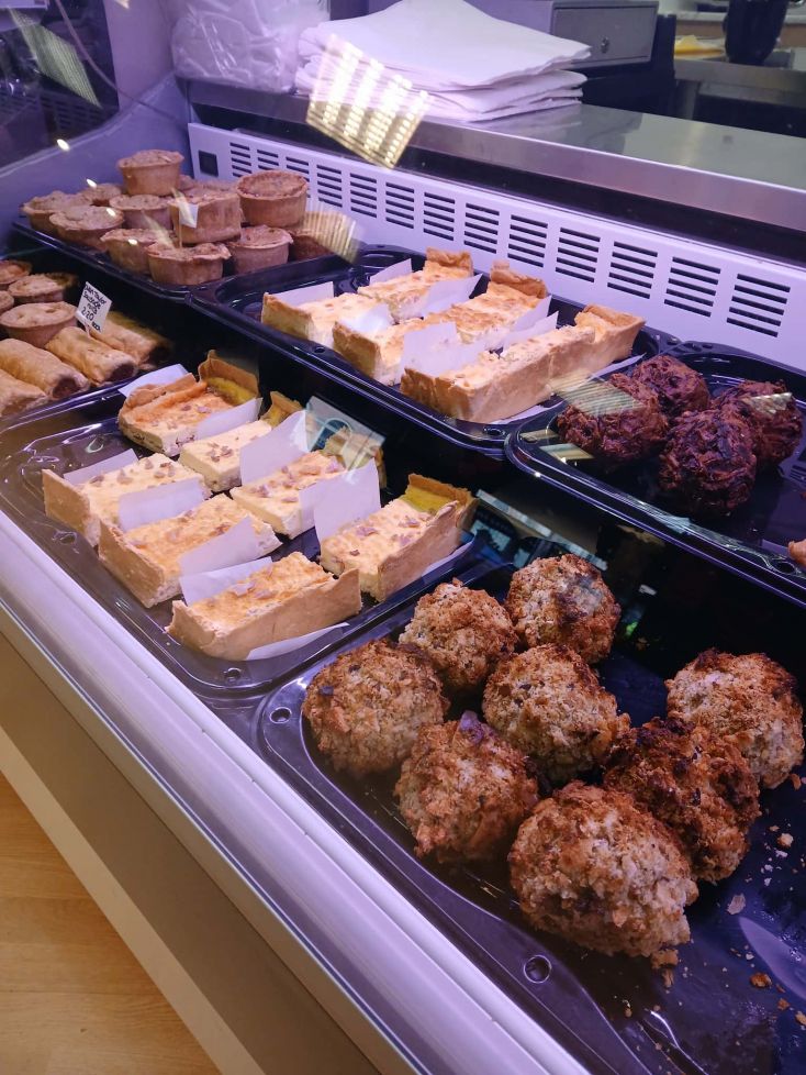 Scotch eggs, quiche and sausage rolls