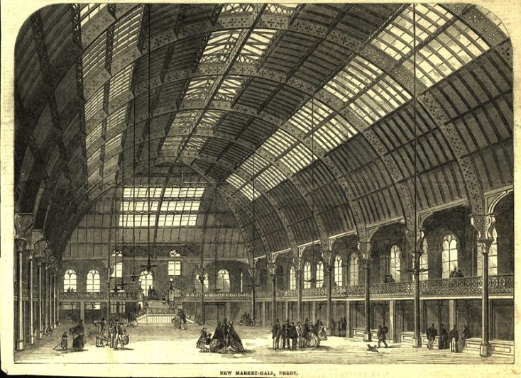 Illustration of the new Derby Market Hall, 1866